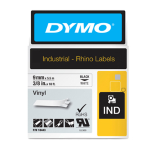 DYMO IND - Vinile - adesivo - nero su bianco - Rotolo (0,9 cm x 5 m) 1 cassetta(e) rotolo di etichette - per LabelMANAGER 210, 280, 360, 420, PnP; Rhino 4200, 5200; RhinoPRO 6000